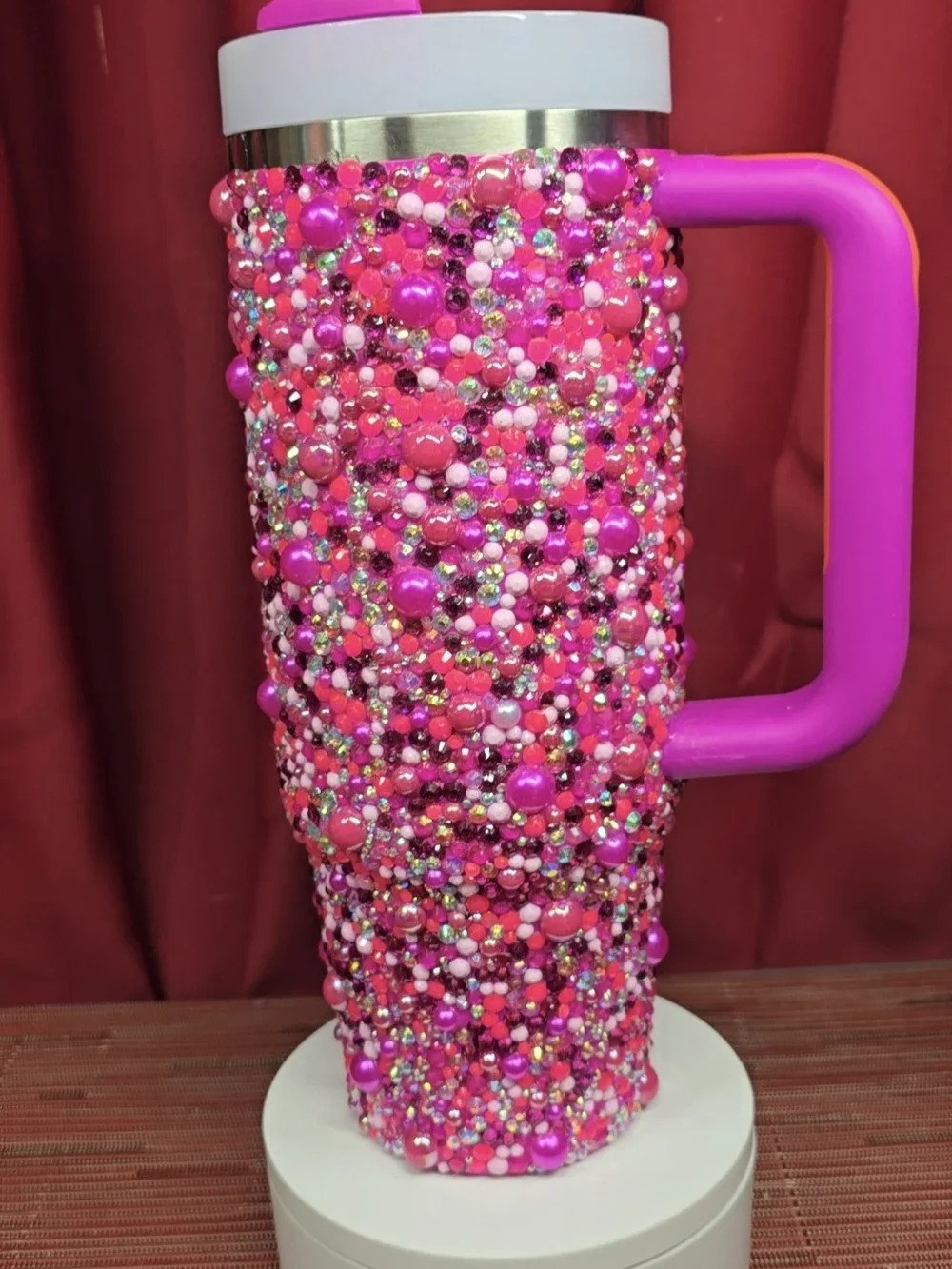 Stanley Quencher Flowstate 30oz bedazzled Vivid Violet Stainless Steel Tumbler - Picture 7 of 11